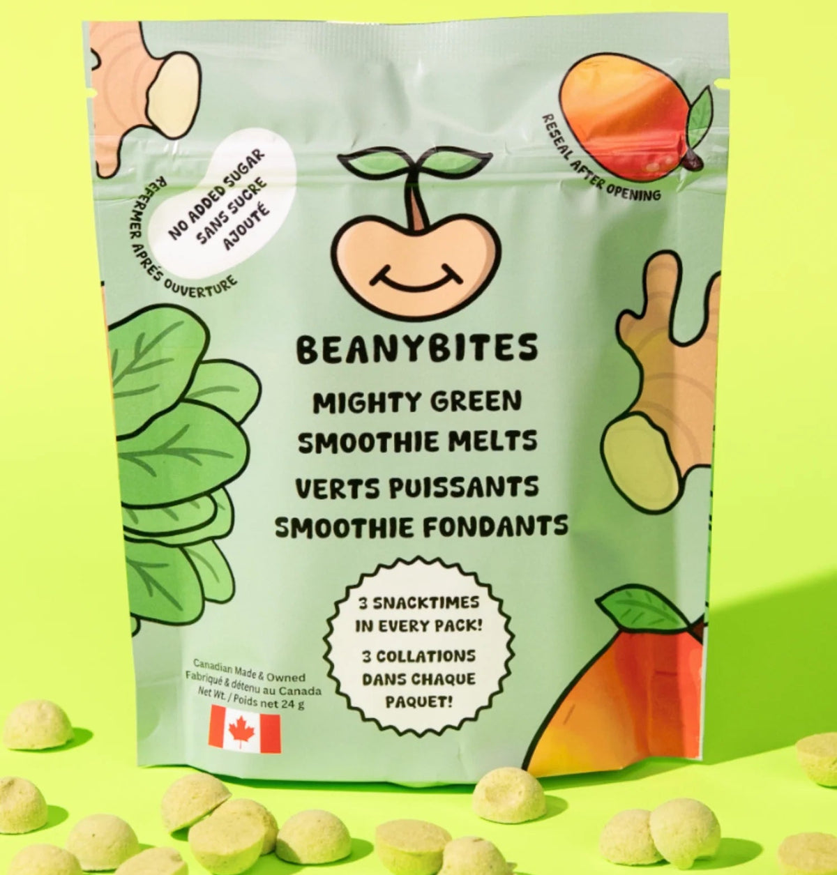 Beany Bites Smoothie Melts - Mighty Green