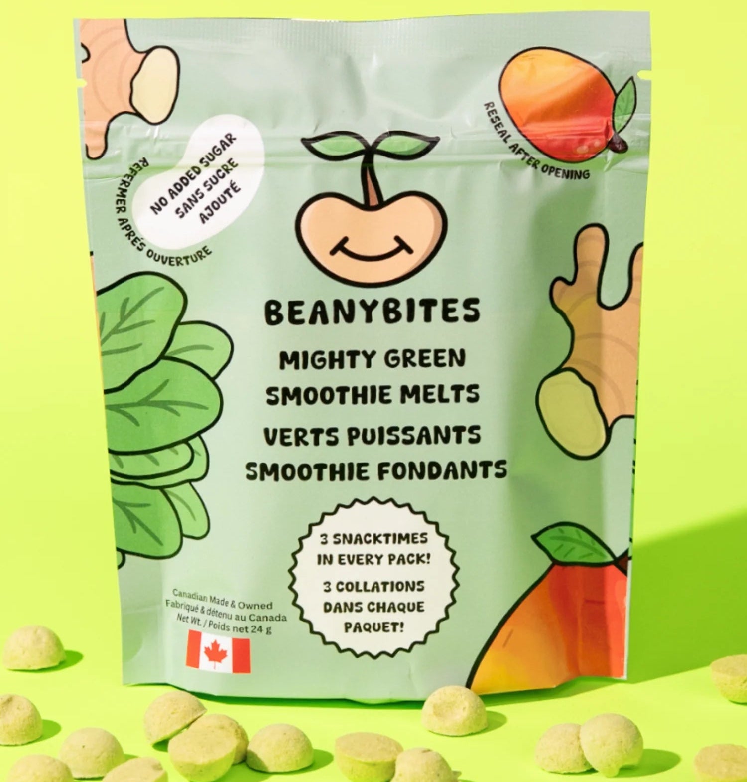 Beany Bites Smoothie Melts - Mighty Green