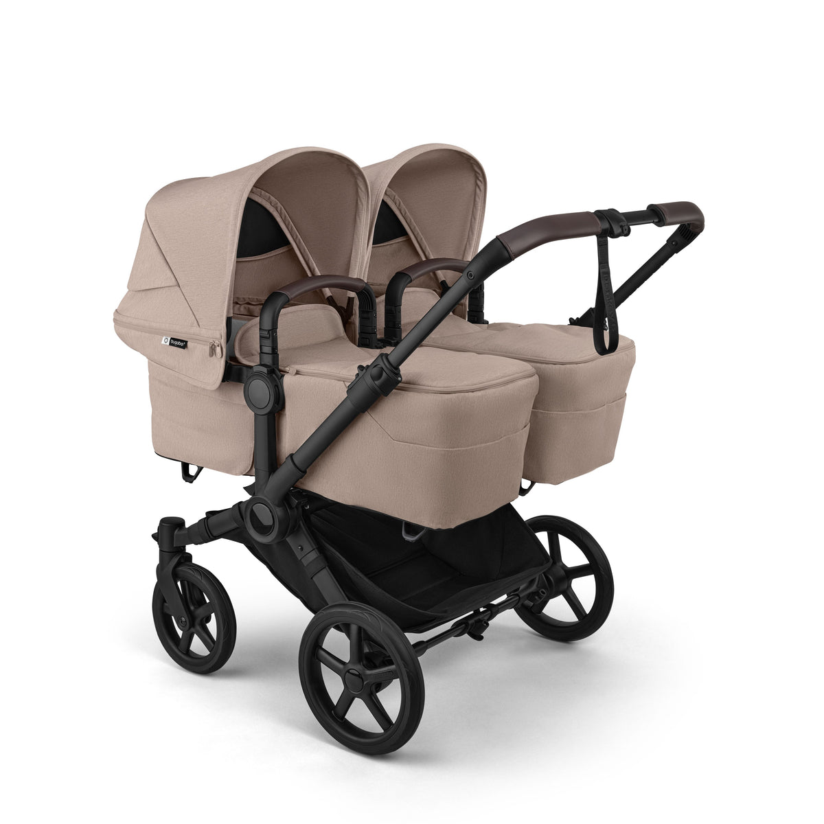 Bugaboo Donkey 6 Mono Complete Stroller - Desert Taupe Melange Twin Mode in Two Bassinets
