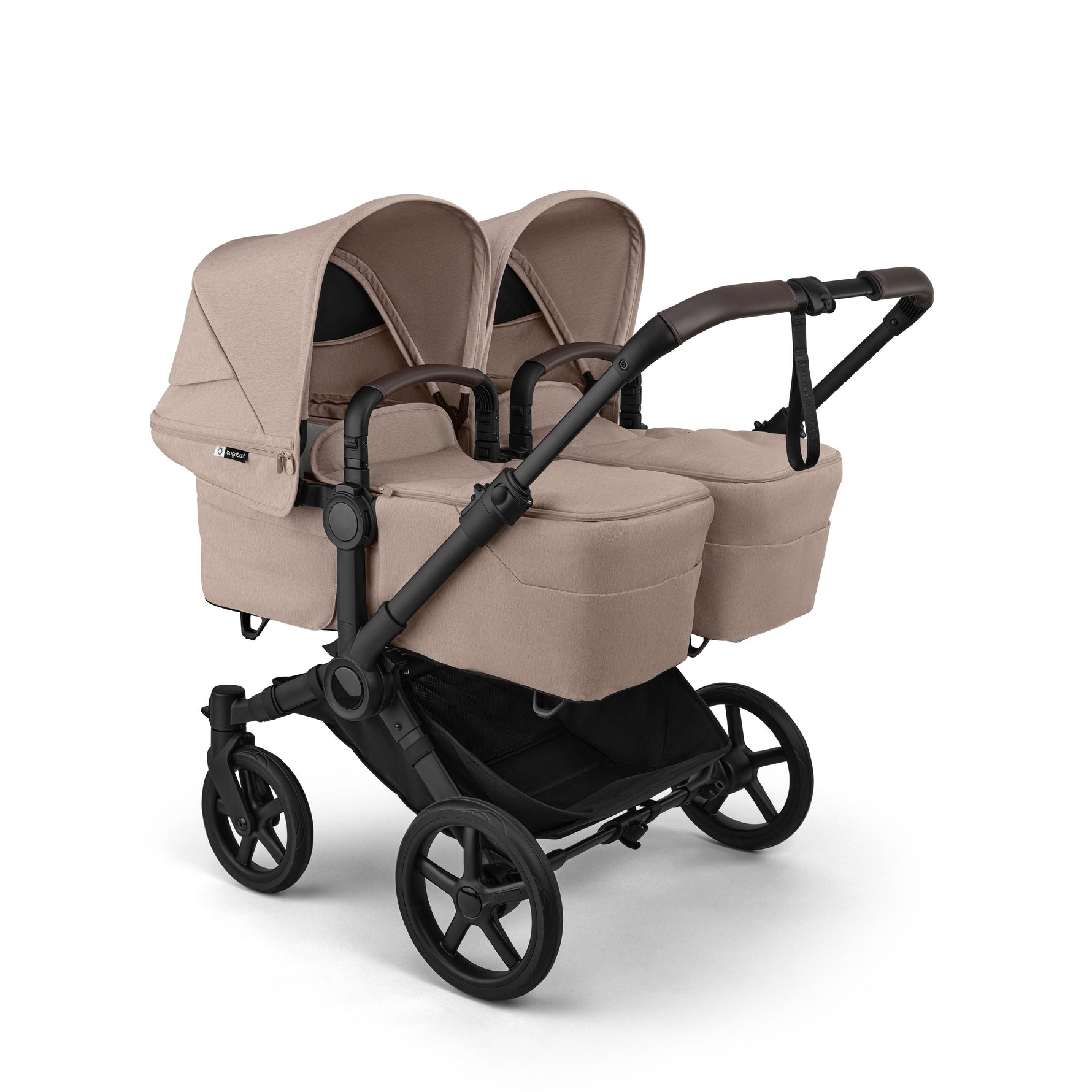 Bugaboo Donkey 6 Mono Complete Stroller - Desert Taupe Melange Twin Mode in Two Bassinets