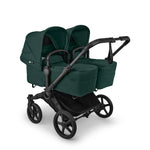 Bugaboo Donkey 6 Mono Complete Stroller - Fern Green Side Angle View Twin Mode 2 Bassinets 2