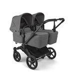 Bugaboo Donkey 6 Mono Complete Stroller - Moon Grey Twin Mode with Two Bassinets