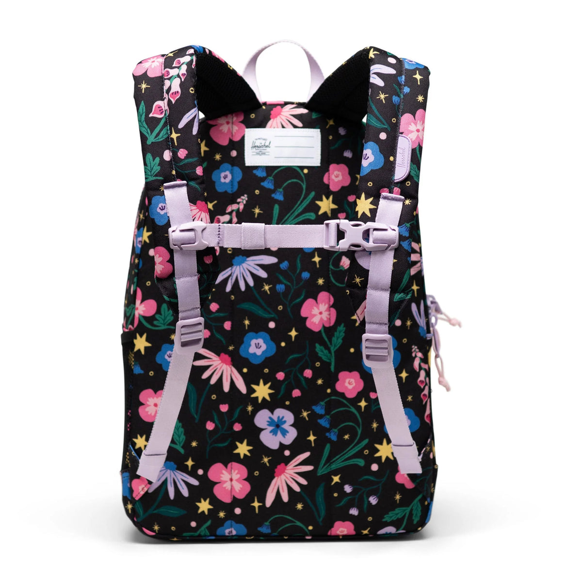 Herschel Heritage Youth Backpack - Enchanted Garden Back View Shoulder Straps and Chest Harness