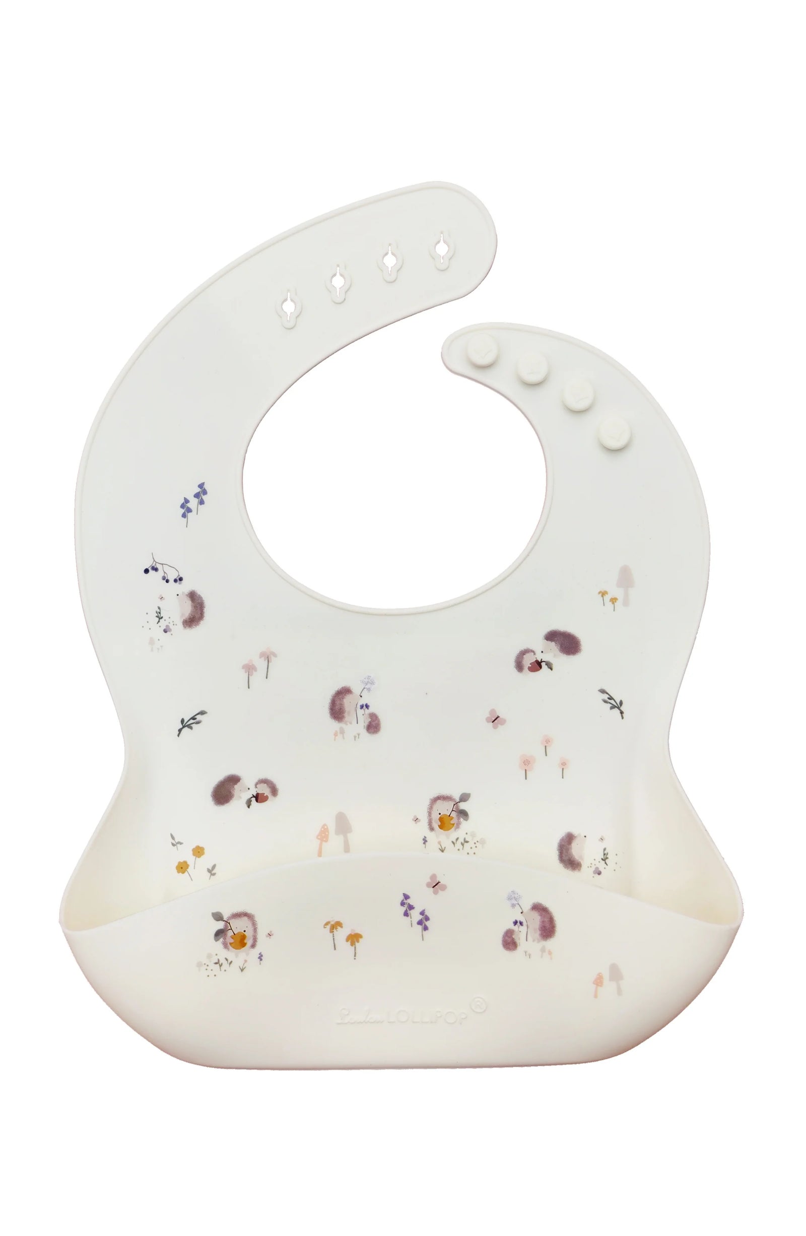 Loulou Lollipop Silicone Printed Bib - Hedgehogs