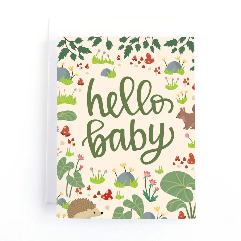 Pedaller Designs Greeting Card - Hello Baby Woodland Forest