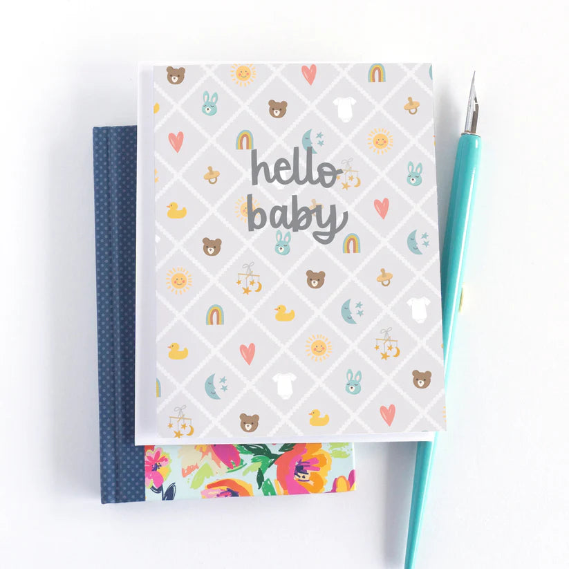 Pedaller Designs Greeting Card - Hello Baby Icons Lifestyle 1