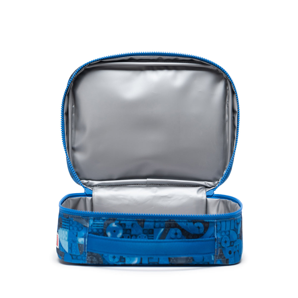 Herschel Pop Quiz LEGO® Collection Lunch Box - Abstract Bricks Blue Open with Lining