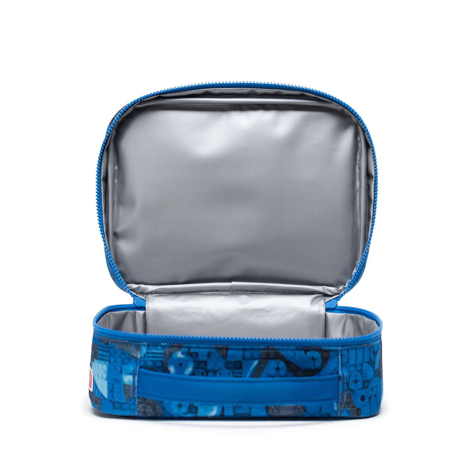 Herschel Pop Quiz LEGO® Collection Lunch Box - Abstract Bricks Blue Open with Lining