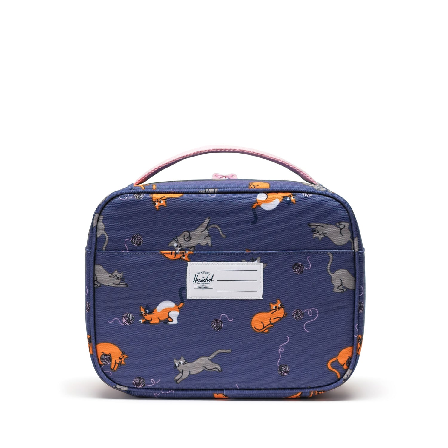 Herschel Pop Quiz Lunch Box Playing Cats - Label Detail