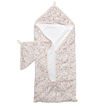 Loulou Lollipop Hooded Towel and Washcloth Set - Hedgehog Forest