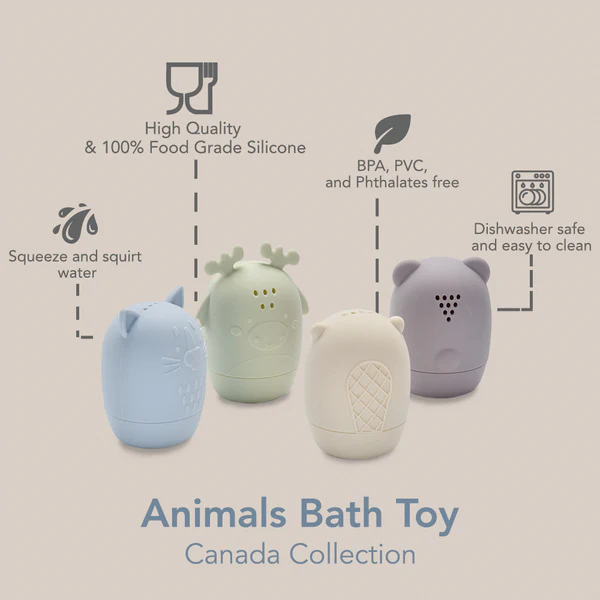 Noüka Animal Bath Toys Canada Collection - In the Wild - Materials & Care 2