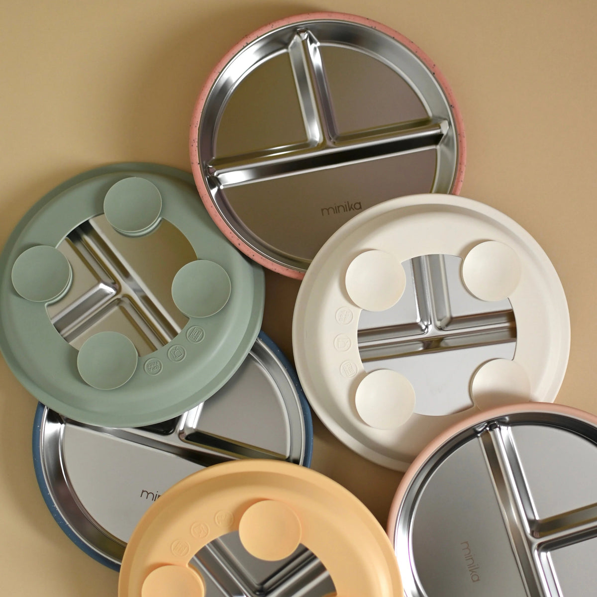 Minika Stainless Steel & Silicone Divided Suction Plate
