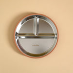 Almond - Minika Stainless Steel & Silicone Divided Suction Plate