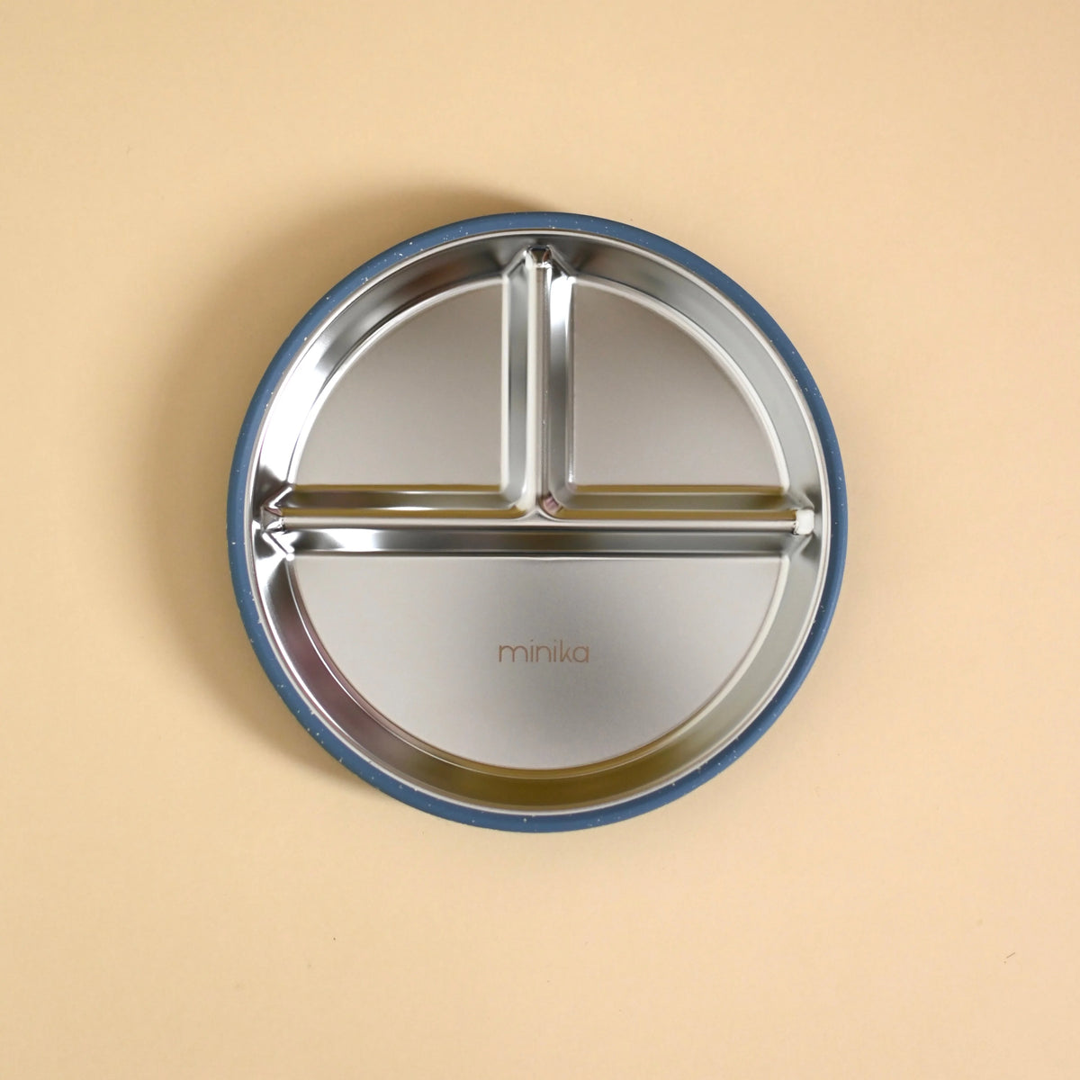 Indigo - Minika Stainless Steel & Silicone Divided Suction Plate