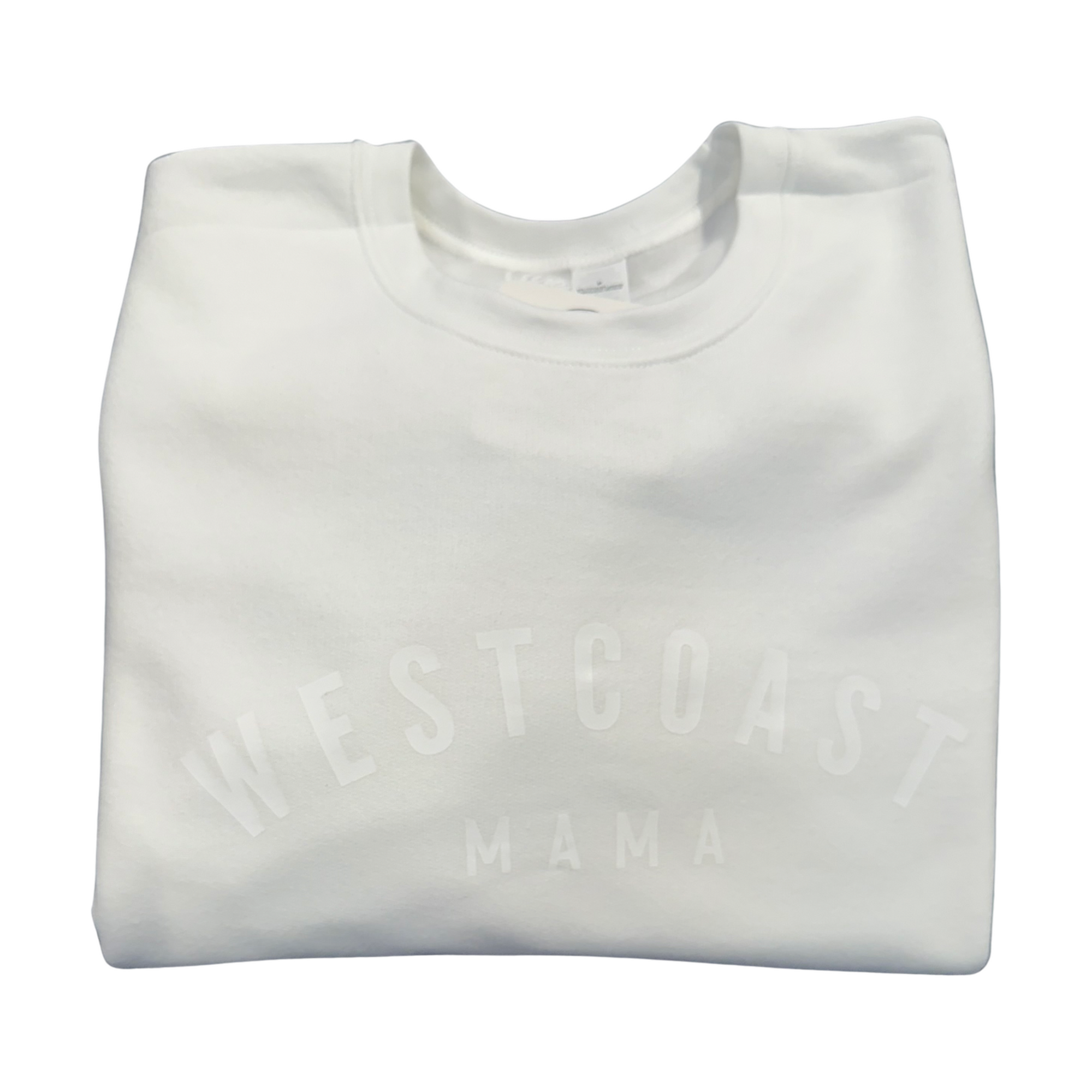Lue & Me Westcoast MAMA Varsity Crew Sweatshirt - White