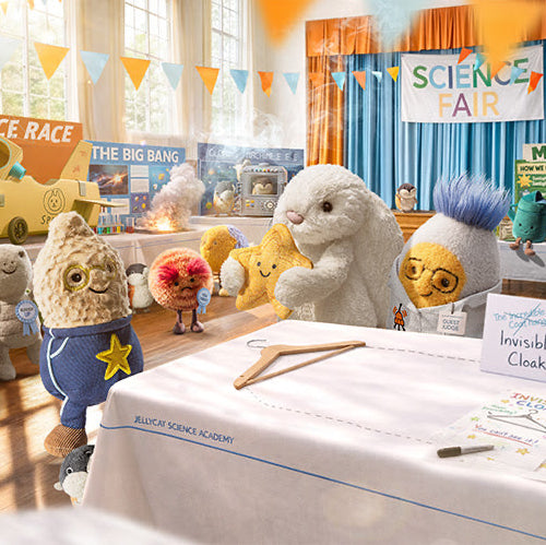 Jellycat Amuseables Peanut Star Student Outfit & Cream Bunny with Star