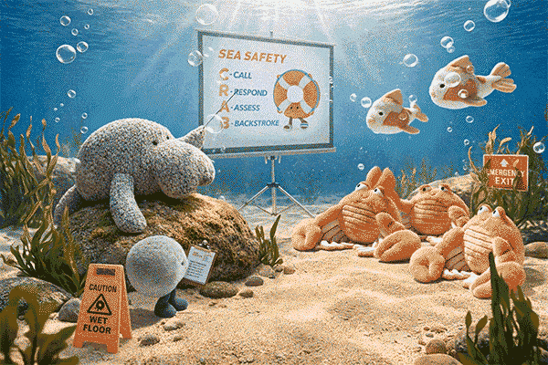 Jellycat Amuseables Pebble, Crab, Carp & Manatee - Lifestyle 2