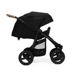 Bumbleride Indie Twin Stroller - Black Side View with Infant Ready Recline