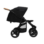 Bumbleride Indie Twin Stroller - Black Side Profile Reclined Seat