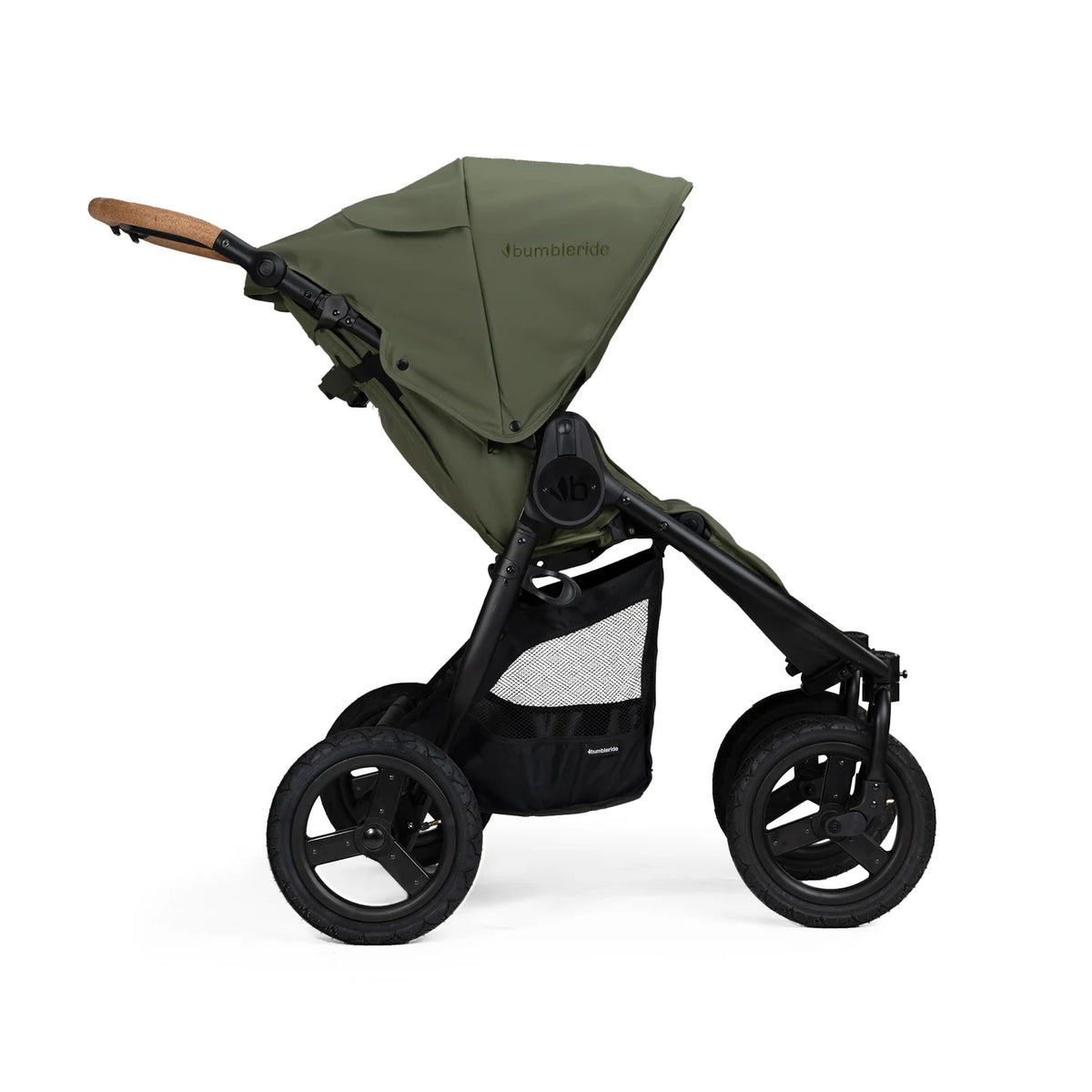 Bumbleride Indie Twin Stroller - Olive Side Profile View