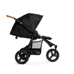 Black with Black Frame Bumbleride Indie Stroller - Full Flat Recline View
