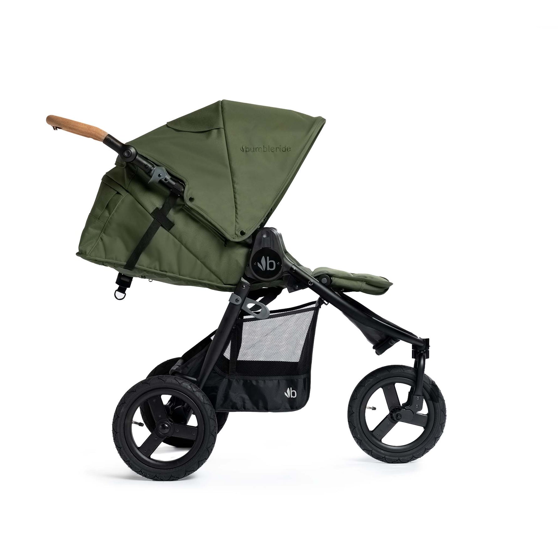 Olive Bumbleride Indie Stroller (2024) - Full Flat Recline View