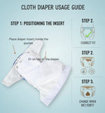 KaWaii Baby One Size Reusable Snap Cloth Diaper Bamboo Bundle - Insert Positioning