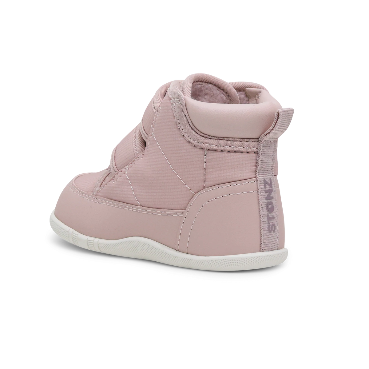 Stonz Journey Water Repellent Insulated High Top Toddler Sneakers - Blush Back Angle View