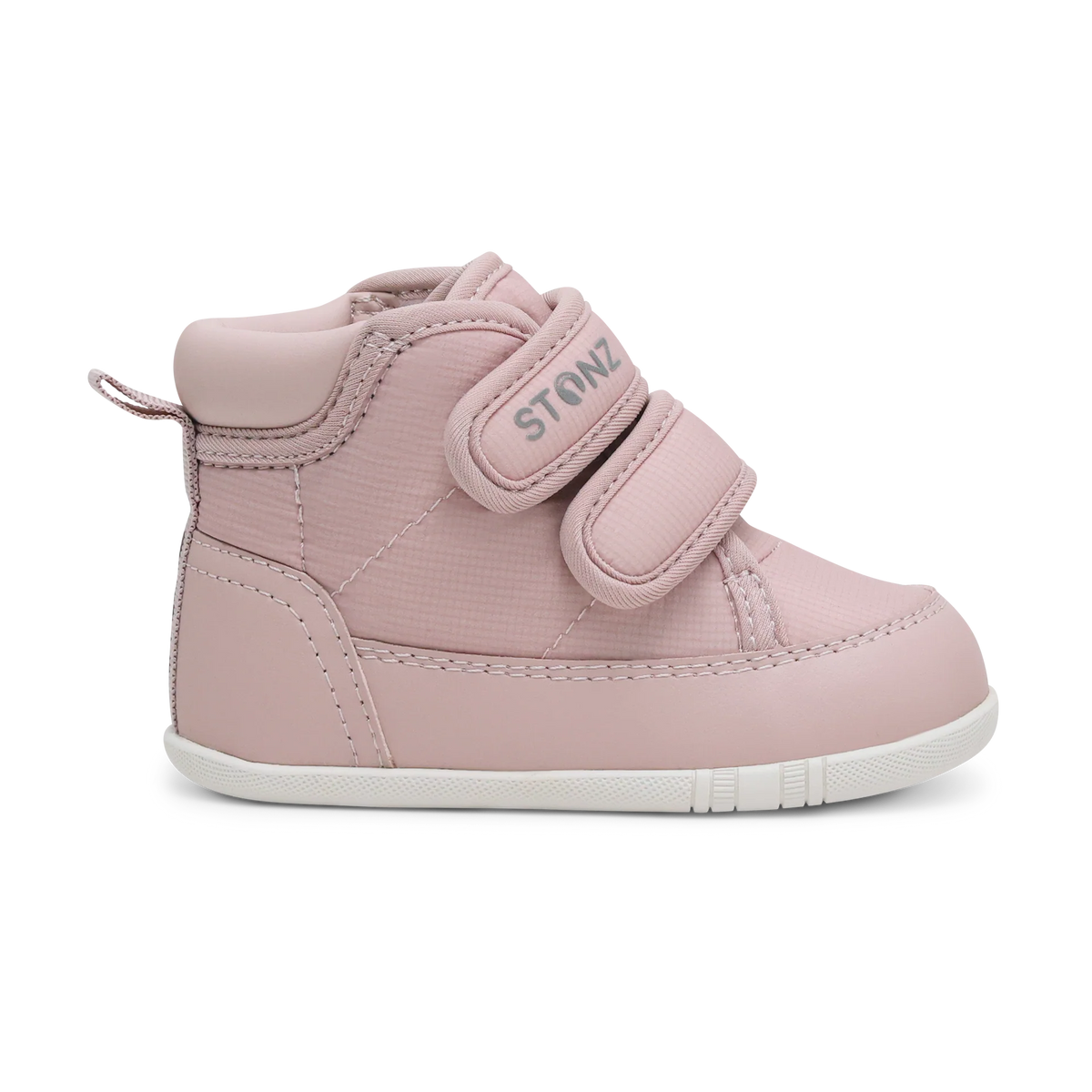 Stonz Journey Water Repellent Insulated High Top Toddler Sneakers - Blush Side Profile View