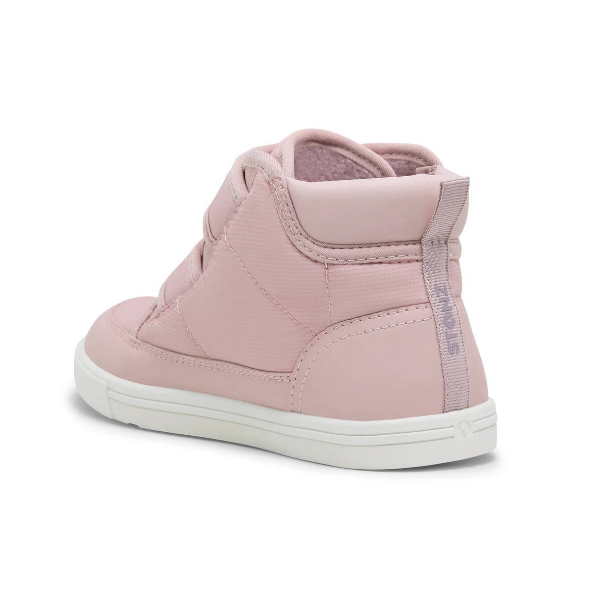 Stonz Journey Water Repellent Insulated High Top Toddler & Kid Sneakers - Blush Back Angle
