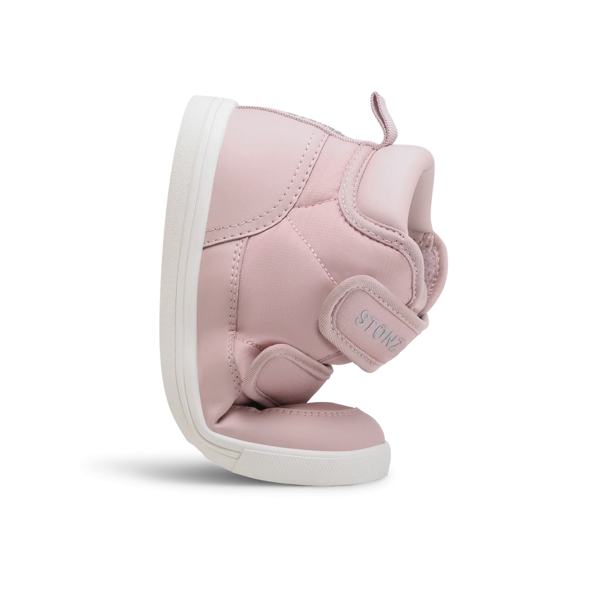 Stonz Journey Water Repellent Insulated High Top Toddler & Kid Sneakers - Blush Flexed Sole