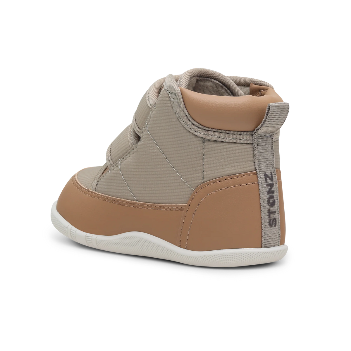 Stonz Journey Water Repellent Insulated High Top Toddler Sneakers - Dune/Camel Back Angle View