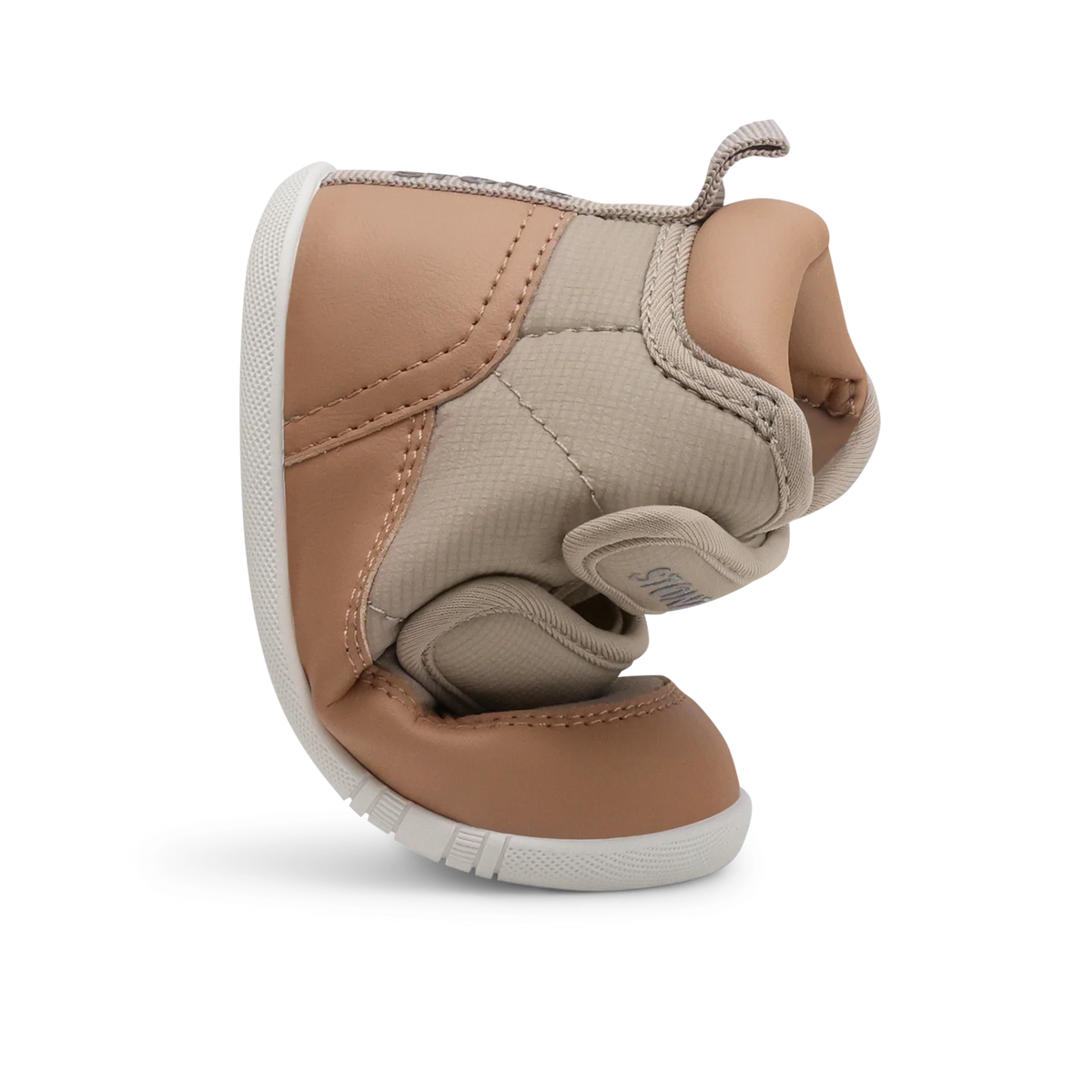 Stonz Journey Water Repellent Insulated High Top Toddler Sneakers - Dune/Camel Flexed Sole