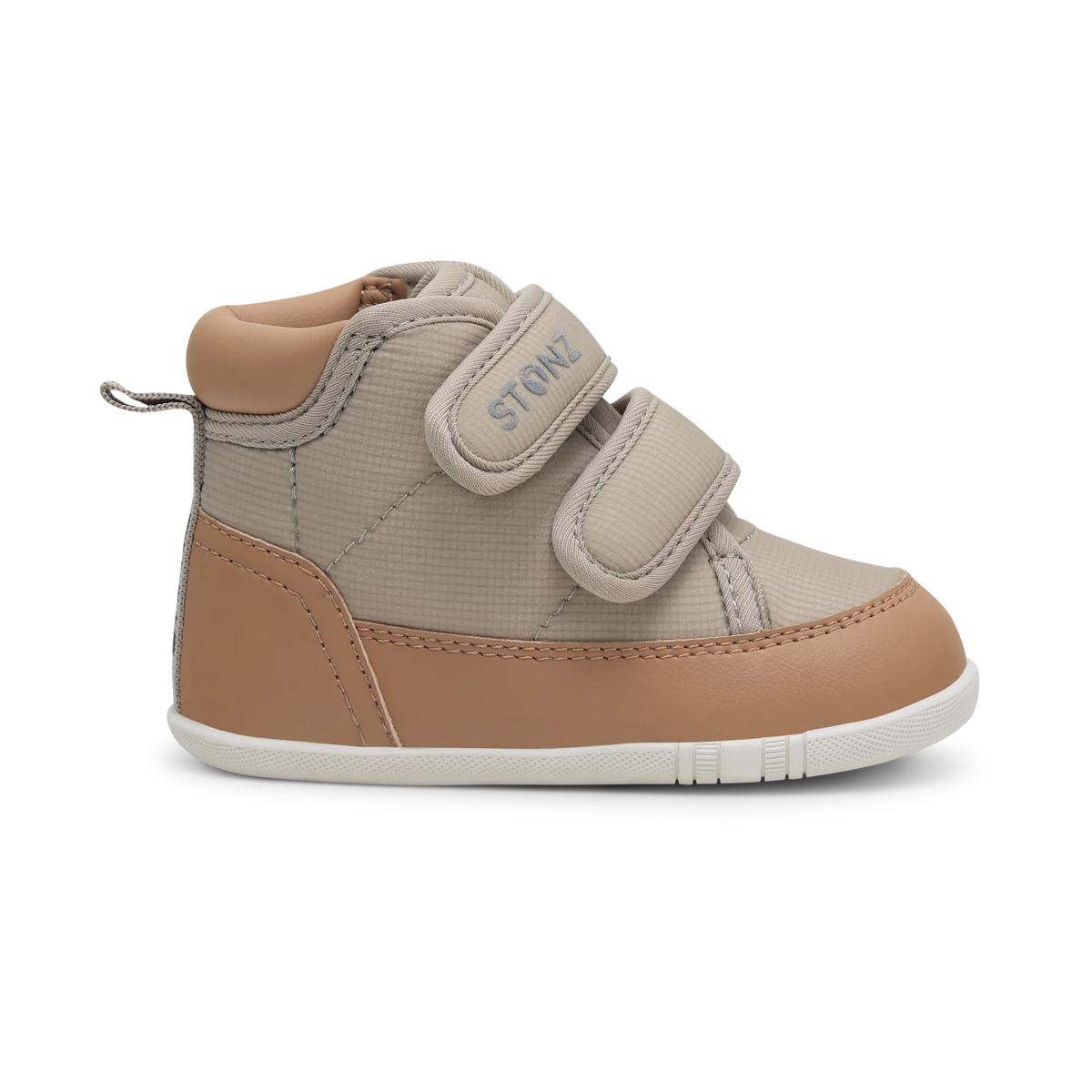 Stonz Journey Water Repellent Insulated High Top Toddler Sneakers - Dune/Camel Side View