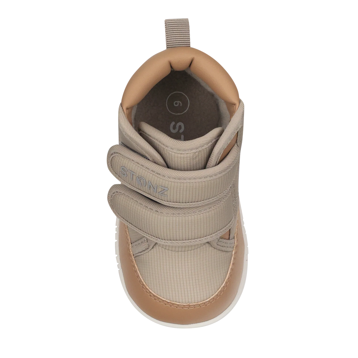 Stonz Journey Water Repellent Insulated High Top Toddler Sneakers - Dune/Camel Top View