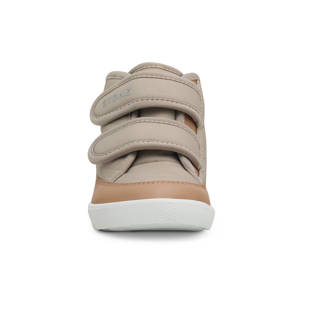 Stonz Journey Water Repellent Insulated High Top Toddler & Kid Sneakers - Dune/Camel Front View