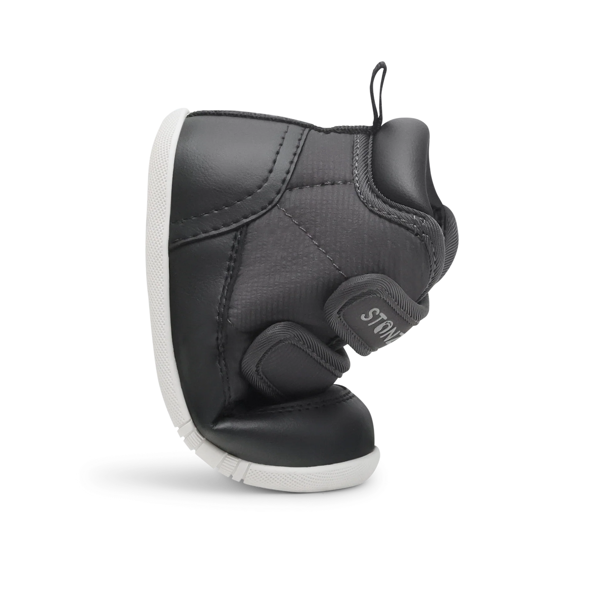 Stonz Journey Water Repellent Insulated High Top Toddler Sneakers - Charcoal/Black Flexed Sole