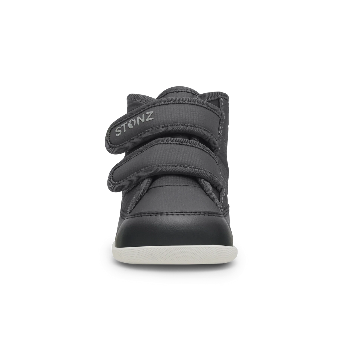 Stonz Journey Water Repellent Insulated High Top Toddler Sneakers - Charcoal/Black Front View