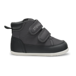 Stonz Journey Water Repellent Insulated High Top Toddler Sneakers - Charcoal/Black Side Profile View