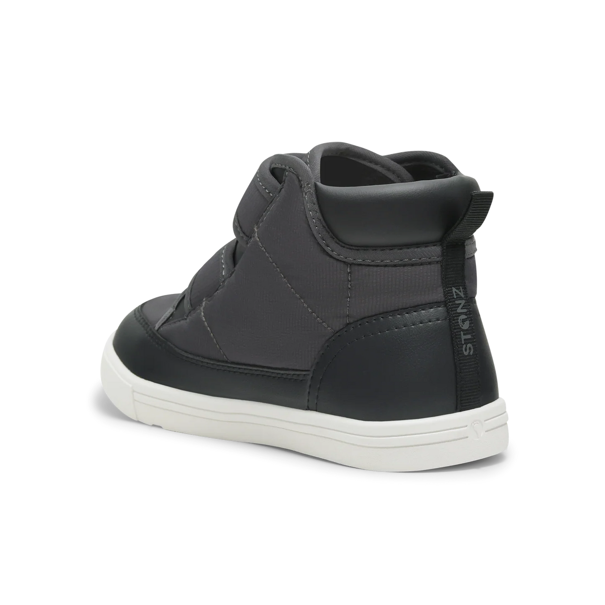 Stonz Journey Water Repellent Insulated High Top Toddler & Kid Sneakers - Charcoal/Black Back Angle