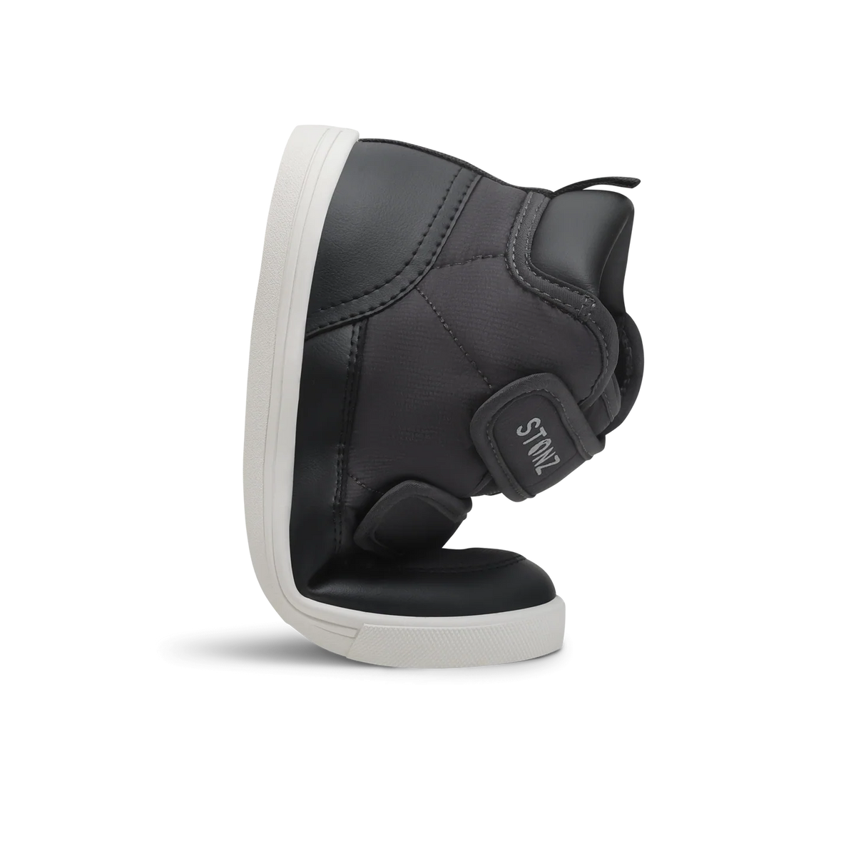 Stonz Journey Water Repellent Insulated High Top Toddler & Kid Sneakers - Charcoal/Black Flexed Sole