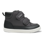 Stonz Journey Water Repellent Insulated High Top Toddler & Kid Sneakers - Charcoal/Black Side Profile View