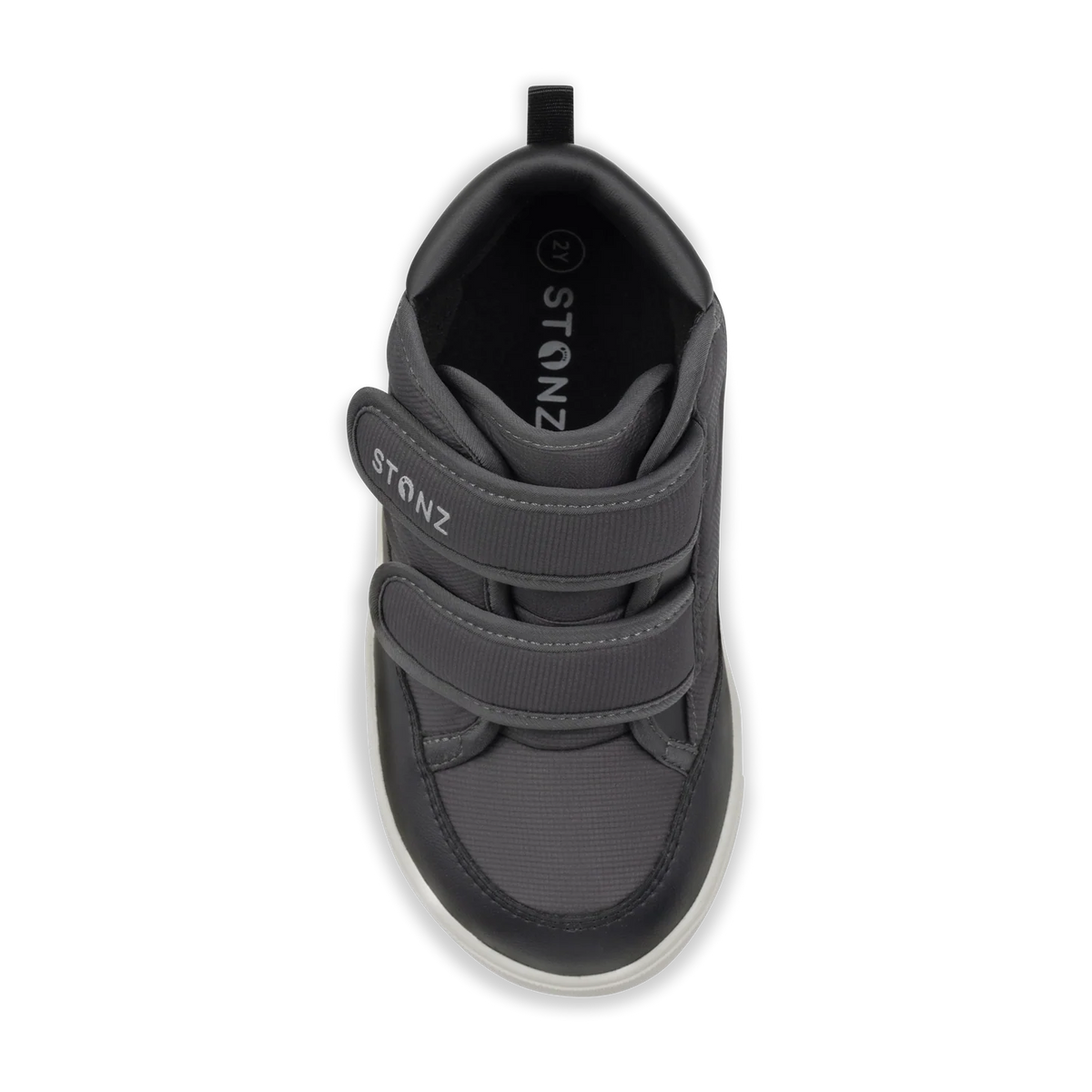 Stonz Journey Water Repellent Insulated High Top Toddler & Kid Sneakers - Charcoal/Black Top View