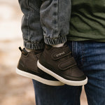 Stonz Journey Water Repellent Insulated High Top Toddler & Kid Sneakers - Charcoal/Black Lifestyle