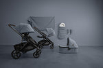 UPPAbaby Cruz V3 Stroller - Julian (Dusty Blue Melange/Carbon Frame/Chestnut Leather) - Julian Fashion Story
