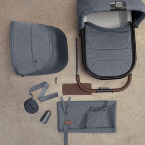 UPPAbaby Vista V3 Stroller - Julian (Dusty Blue Melange/Carbon Frame/Chestnut Leather) - Fashion Story 1