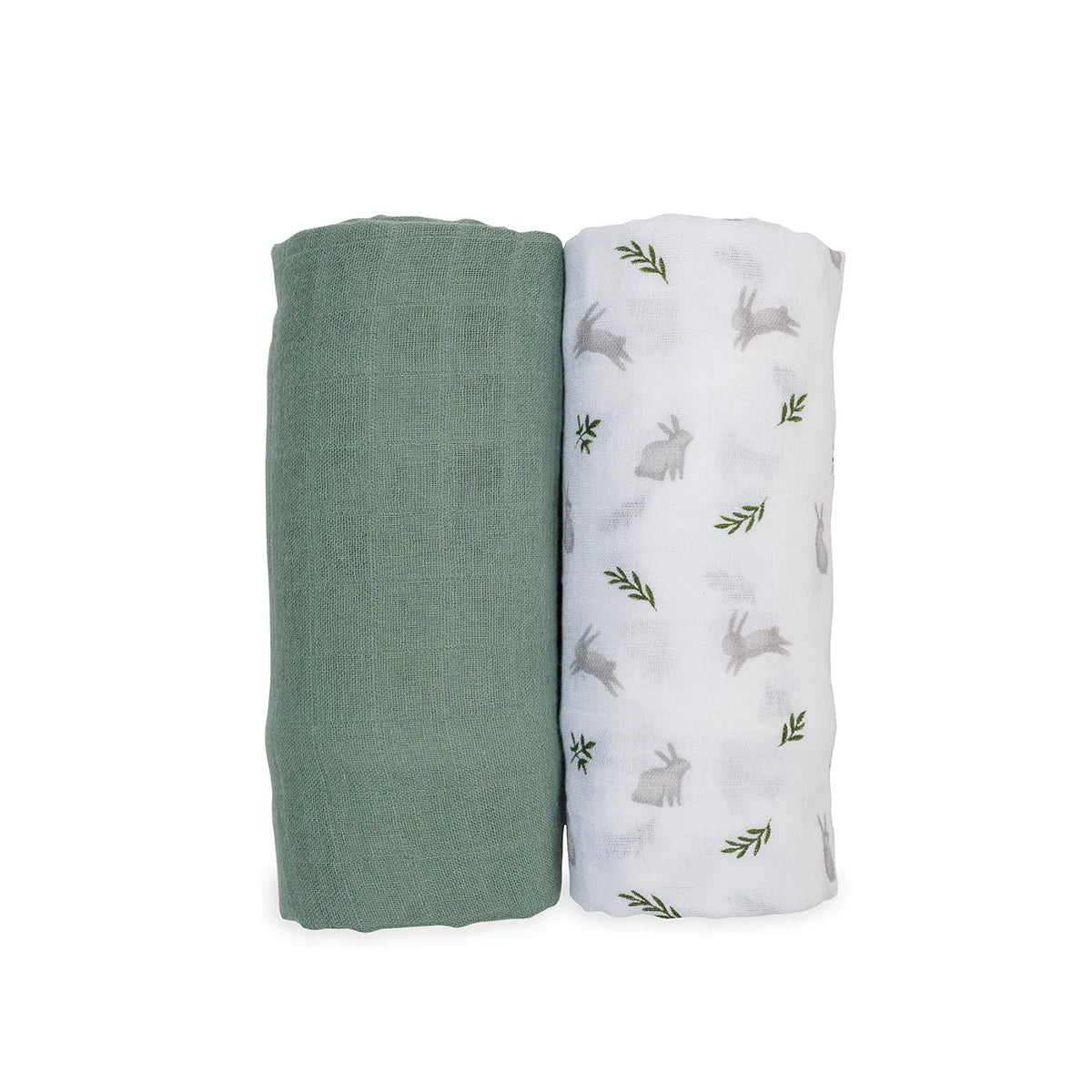 Lulujo Cotton Muslin Swaddle Blanket 2 PK - Bunny & Fern