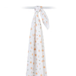 Lulujo Cotton Muslin Swaddle Blanket - Peaches Hanging