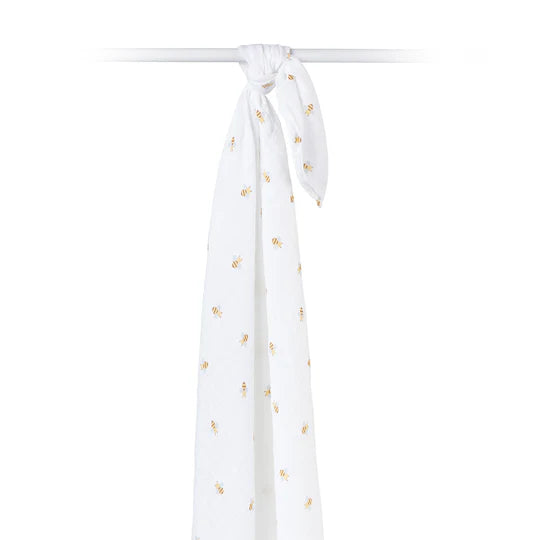 Lulujo Muslin Swaddle Blanket - Bees 2