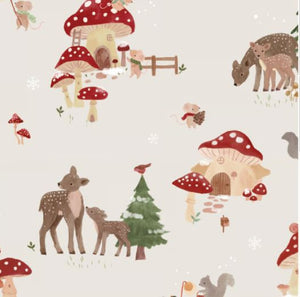 Loulou Lollipop Burp Cloth Set - Forest Families Print Detail